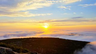 Sunrise at Cadillac Mountain in Acadia National Park